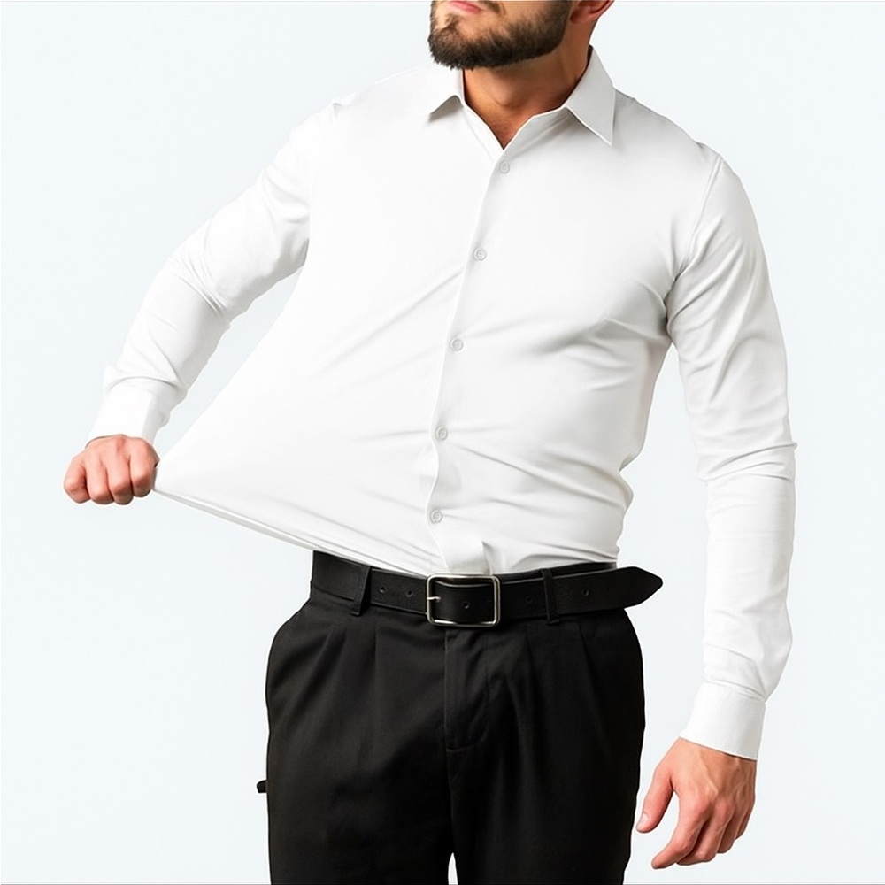 Men's stretch White Shirt